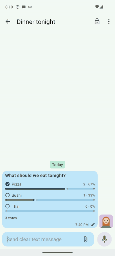 Searching GIPHY for a GIF from the attachment chooser and sending the chosen one